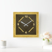 Art Deco-goud Vierkante Klok (Huis)