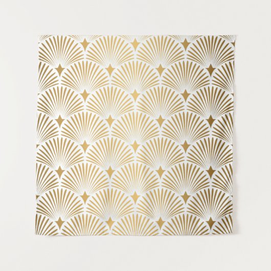 Art Deco: Goud-wit Elegantie. Wandkleed (Voorkant)