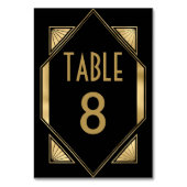 Art Deco Goud Zwart Bruiloft Kaart (Achterkant)