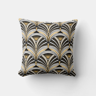 Art Deco Goud Zwart Elegantie: Roaring Twenties Kussen