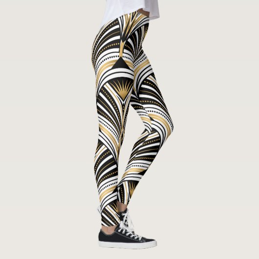 Art Deco Goud Zwart Elegantie: Roaring Twenties Leggings (Rechts)