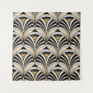 Art Deco Goud Zwart Elegantie: Roaring Twenties Wandkleed