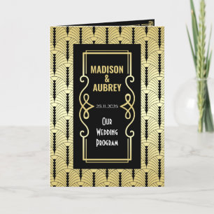 Art Deco Goud Zwart Entourage Orde van Ceremonie Programma
