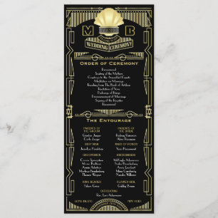 Art Deco Goud Zwart Orde van Ceremonie Entourage Programma