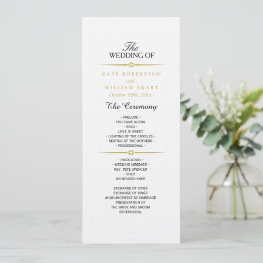 ART DECO GOUDEN APPARATEN Trouwprogramma Programma (Staand voorkant)