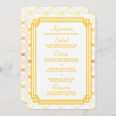 Art Deco Gouden Bruiloft Menu Kaarten (Voorkant / Achterkant)