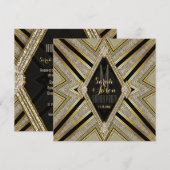 Art Deco Gouden Diamonds Dinner Uitnodigingen (Voorkant / Achterkant)