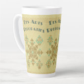 Art deco gouden en blauwgroen Franse  kunst Latte Mok (Linkerhoek)