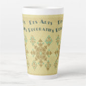 Art deco gouden en blauwgroen Franse  kunst Latte Mok (Voorkant)