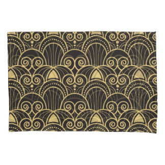 Art Deco: Gouden geometrische Tegels. Kussensloop