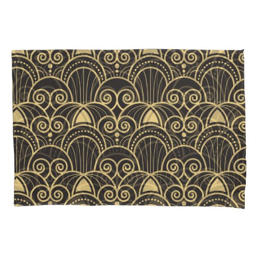Art Deco: Gouden geometrische Tegels. Kussensloop (Voorkant)