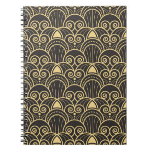 Art Deco: Gouden geometrische Tegels. Notitieboek