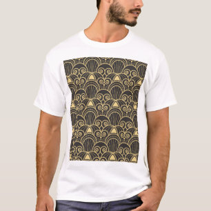 Art Deco: Gouden geometrische Tegels. T-shirt