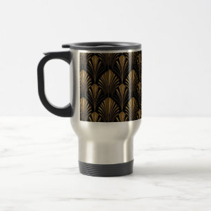 Art Deco Gouden Patroon — Elegante Vintage Geometr Reisbeker