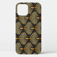 Art deco gouden pauwenpatroon