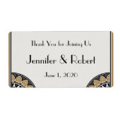 Art Deco Gouden Posh Waterfles Label (Voorkant)