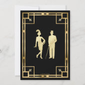 Art Deco Gouden Roaring 20s Moordmysterie Feest Kaart (Achterkant)