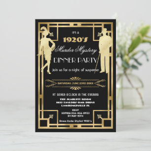 Art Deco Gouden Roaring Twenties Moordmysterie Fee Kaart