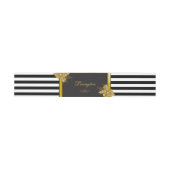 Art Deco Gouden Rozen, Stripes Trouwen Uitnodigingen Wikkel (Vlak)