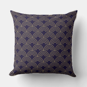 Art Deco Gouden Waaier Naadloos Patroon Kussen