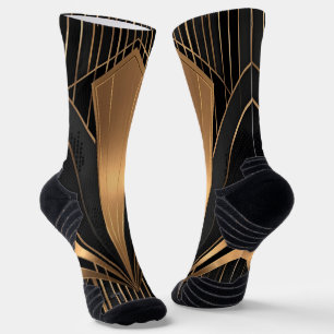 Art Deco Gouden Zonneburst Luxe Geometrie Sokken