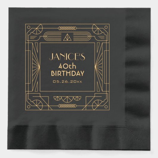 Art Déco Great Gatsby Anniversaire Personnalisé (Recto)