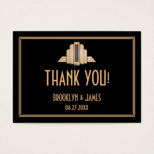 Art Déco Great Gatsby Black Wedding Favor Tags