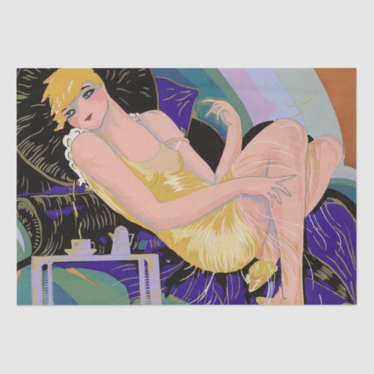 Art Deco Great Gatsby Flapper Art Artwork Tissuepapier (Voorkant)