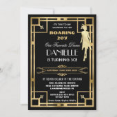 Art Deco Great Gatsby Roaring 20s 30th Birthday Kaart (Voorkant)