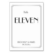 Art Deco Great Gatsby Silver Wedding Table Numbers Kaart (Voorkant)
