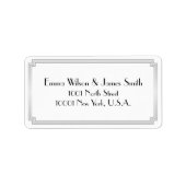 Art Deco Great Gatsby Silver White Adresetiketten Etiket (Voorkant)