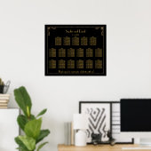 Art Deco Great Gatsby Wedding Seating Chart Poster (Thuiskantoor)