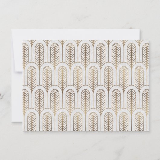 Art Deco Great Gatsby White Gold Save the Date (Achterkant)