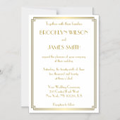 Art Déco Great Gatsby White Magnet Wedding Invite (Recto)