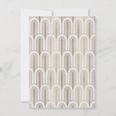Art Deco Great Gatsby Witte Gouden Ontvangst Kaart (Achterkant)