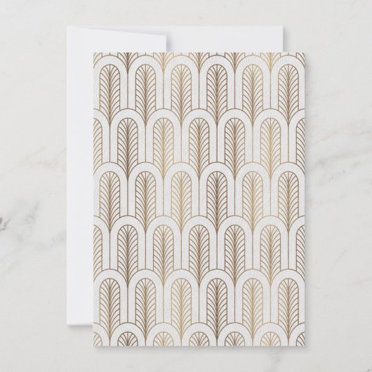 Art Deco Great Gatsby Witte Gouden Ontvangst Kaart (Achterkant)