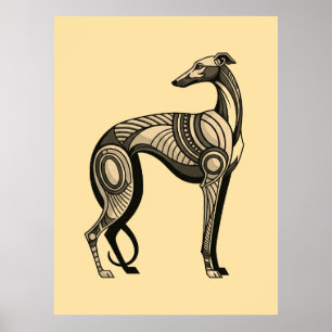 Art Déco Greyhound dans une palette de couleurs vi