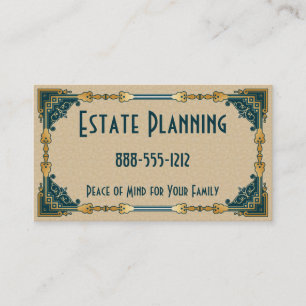 Art Deco Groen en Goud Ingelijste Professional Visitekaartje