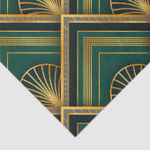 Art Deco Groen & Goud Decoupage Tissue Paper Tissuepapier (Detail)