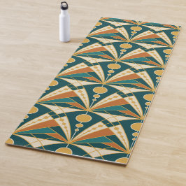 Art Deco (groen, roest en goud) Yogamat