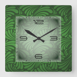 Art Deco-groen Vierkante Klok