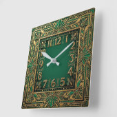 Art Deco Groen Vierkante Klok (Hoek)