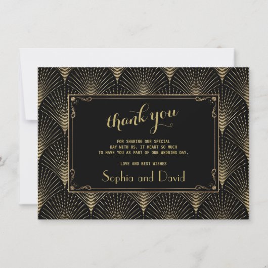  Art Deco Grote Gatsby bruiloft BEDANKT (Achterkant)