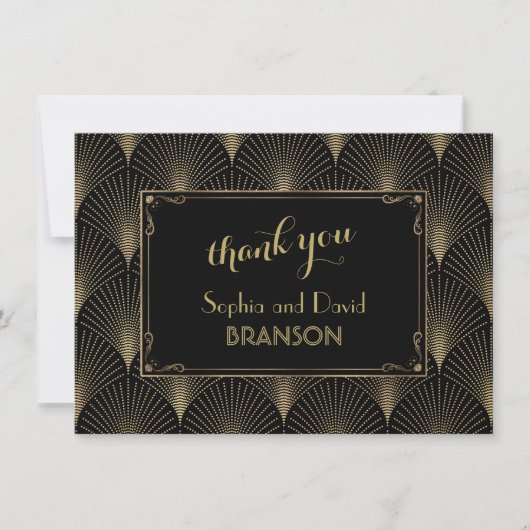  Art Deco Grote Gatsby bruiloft BEDANKT (Voorkant)