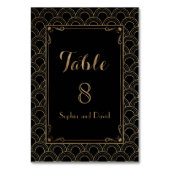  Art Deco Grote Gatsby Trouwtafel NUMMER Kaart (Achterkant)