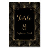  Art Deco Grote Gatsby Trouwtafel NUMMER Kaart (Achterkant)