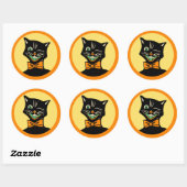 Art Deco Halloween Cat Sticker (Vel)