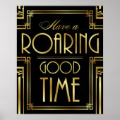Art Deco heeft een ROAREND GOED TIME Sign Print (Voorkant)