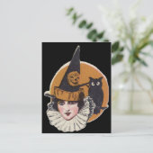 Art Deco Heks Jack O Lantaarn Pompoen Uil Briefkaart (Staand voorkant)