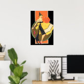 Art Deco Heks Jack O Lantern Pompoen Poster (Thuiskantoor)